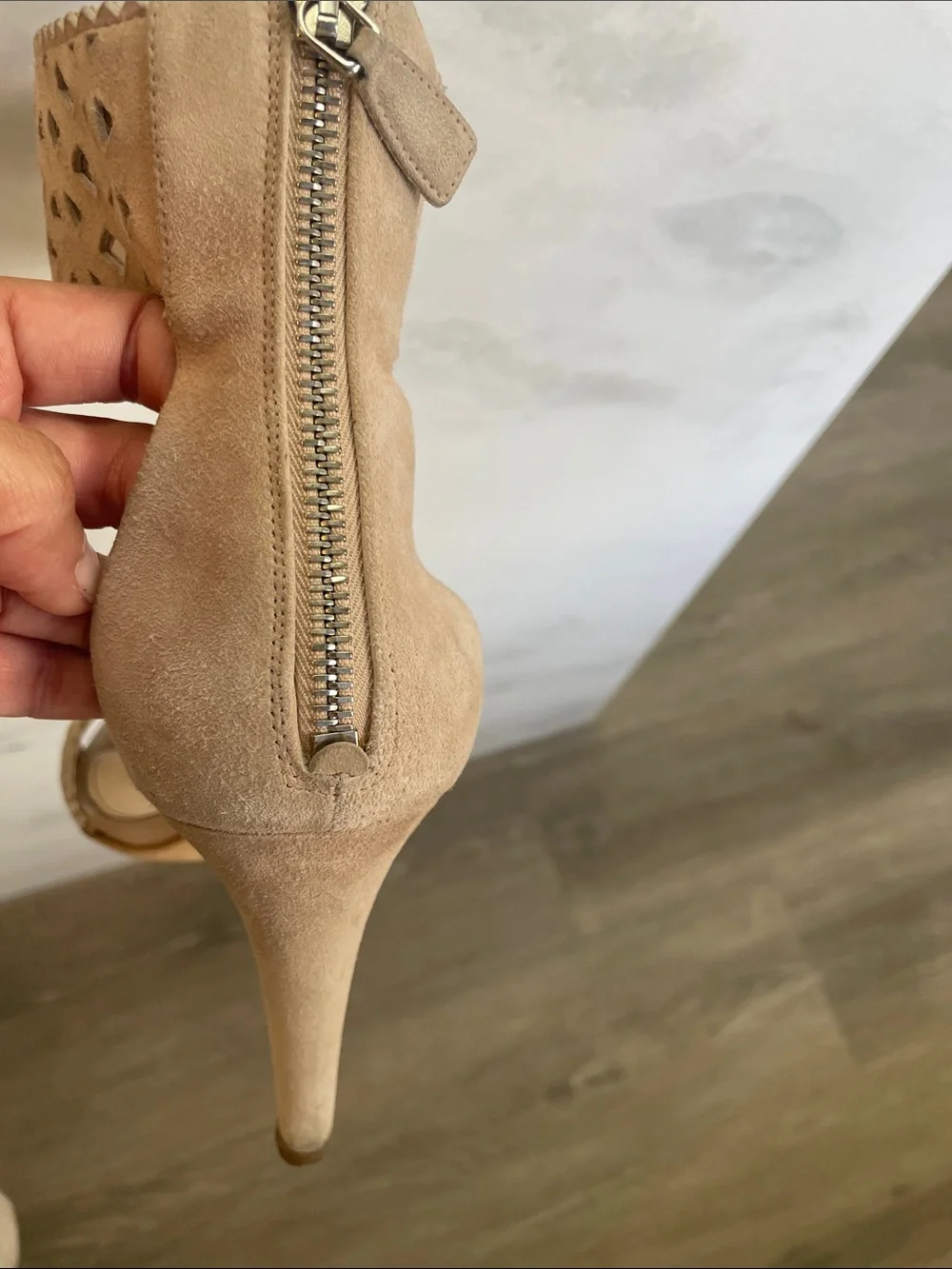 Prada heels Nude Laser-Cut Ankle Strap Stiletto Sandals
